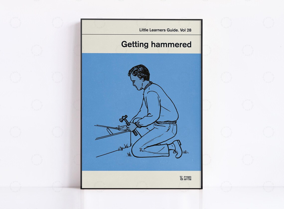 Getting Hammered Retro Book Cover Art Print