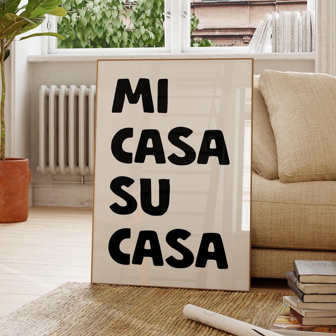 Mi Casa Su Casa Bold Black Spanish Welcome Home Decor Poster - Image 3