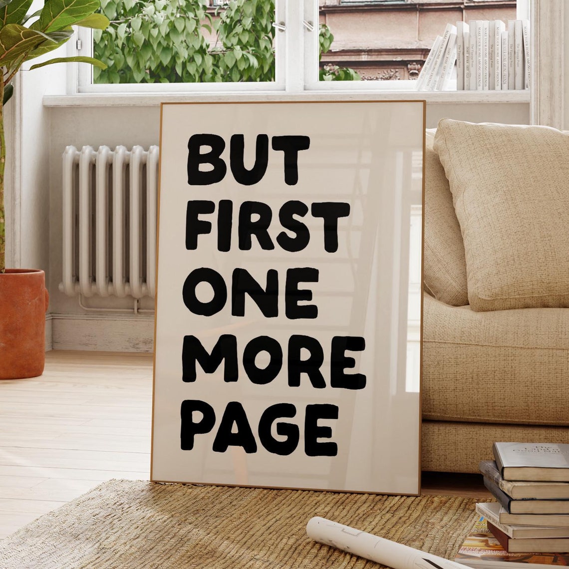 But First One More Page Black Bold Typography Book Quote Poster - Image 3