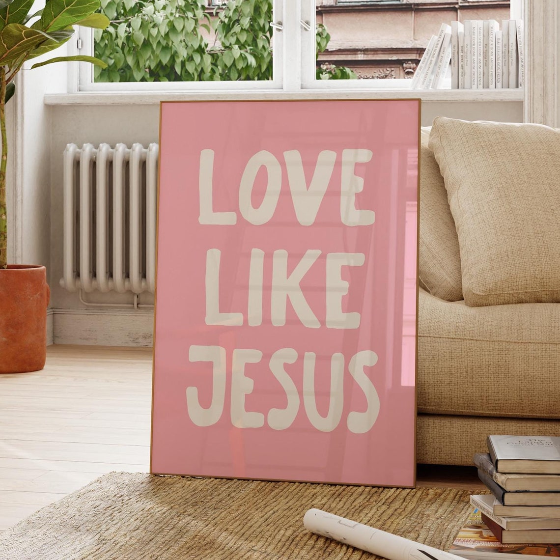 Pink Christian Nursery Wall Art Christian Girl Art Print Girls Pink Room Decor Christian Aesthetic Poster Cute Bible Verse - Image 3