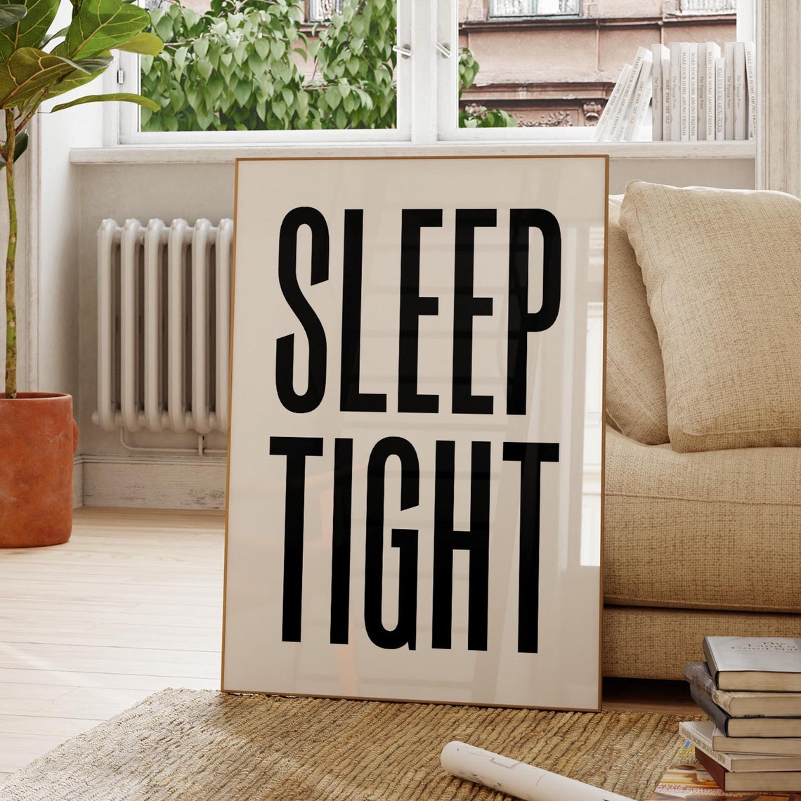 Sleep Tight Black Bedroom Quote Bold Modern Cozy Decor Poster - Image 3