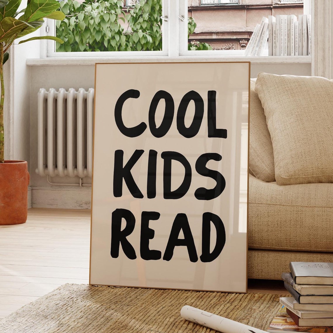 Cool Kids Read Bold Black Library Book Lover Decor Classroom Poster - Image 3
