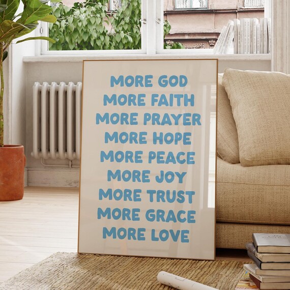 Blue Christian Wall Art Cute Christian Print Christian Coastal Wall Art Christian Girl Print Light Blue Aesthetic Poster