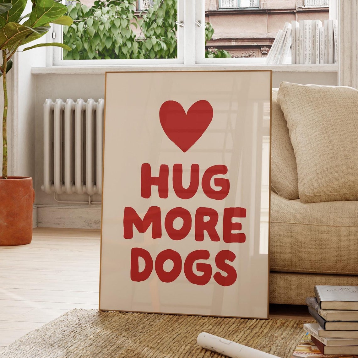 Funny Dog Wall Art Cute Dog Quote Print Aesthetic Dogs Wall Art Dog Lover Gift Dog Mom Print Trendy Dog Heart Poster - Image 3