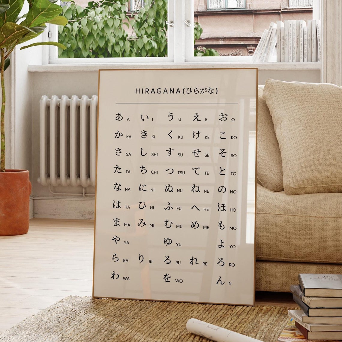 Hiragana Japanese Alphabet Chart Minimalist Language Study Poster