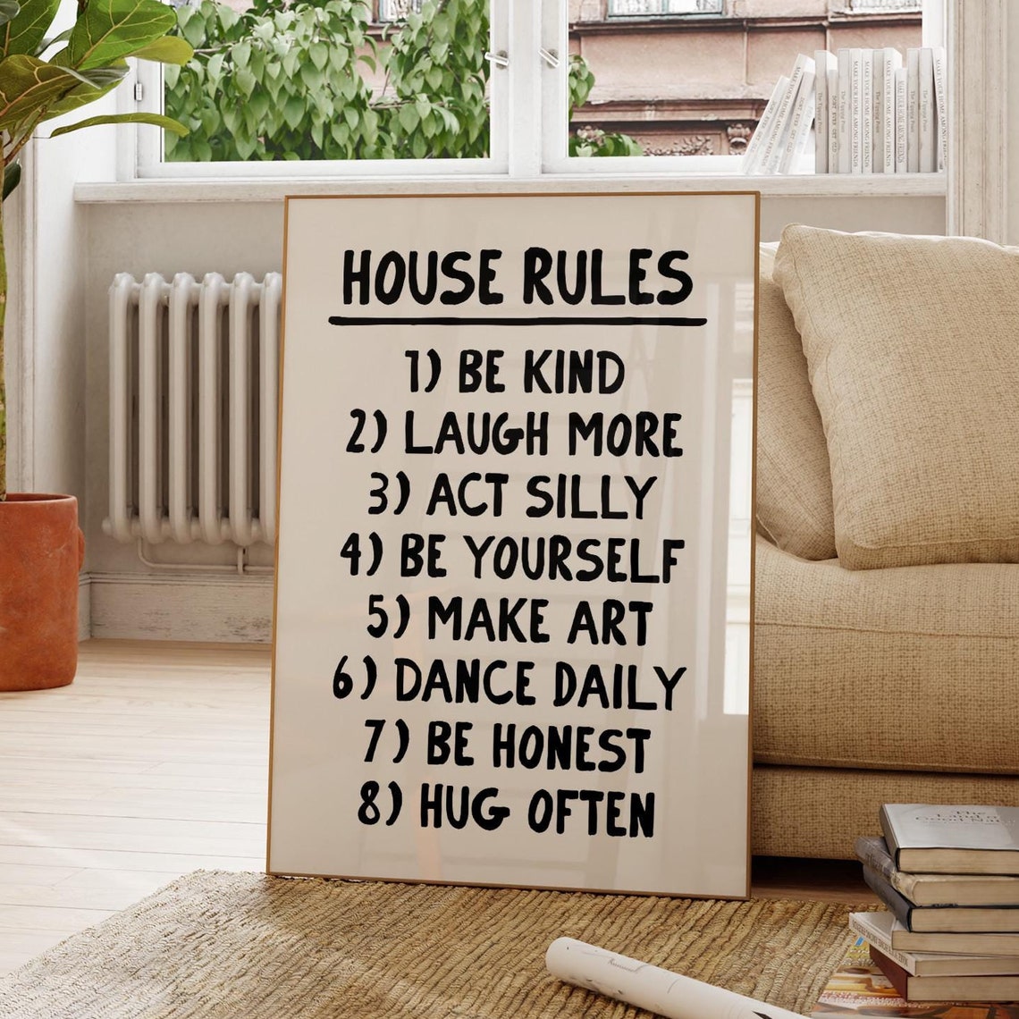 House Rules Family Values Black Lettering Home Wall Decor Poster - Image 3
