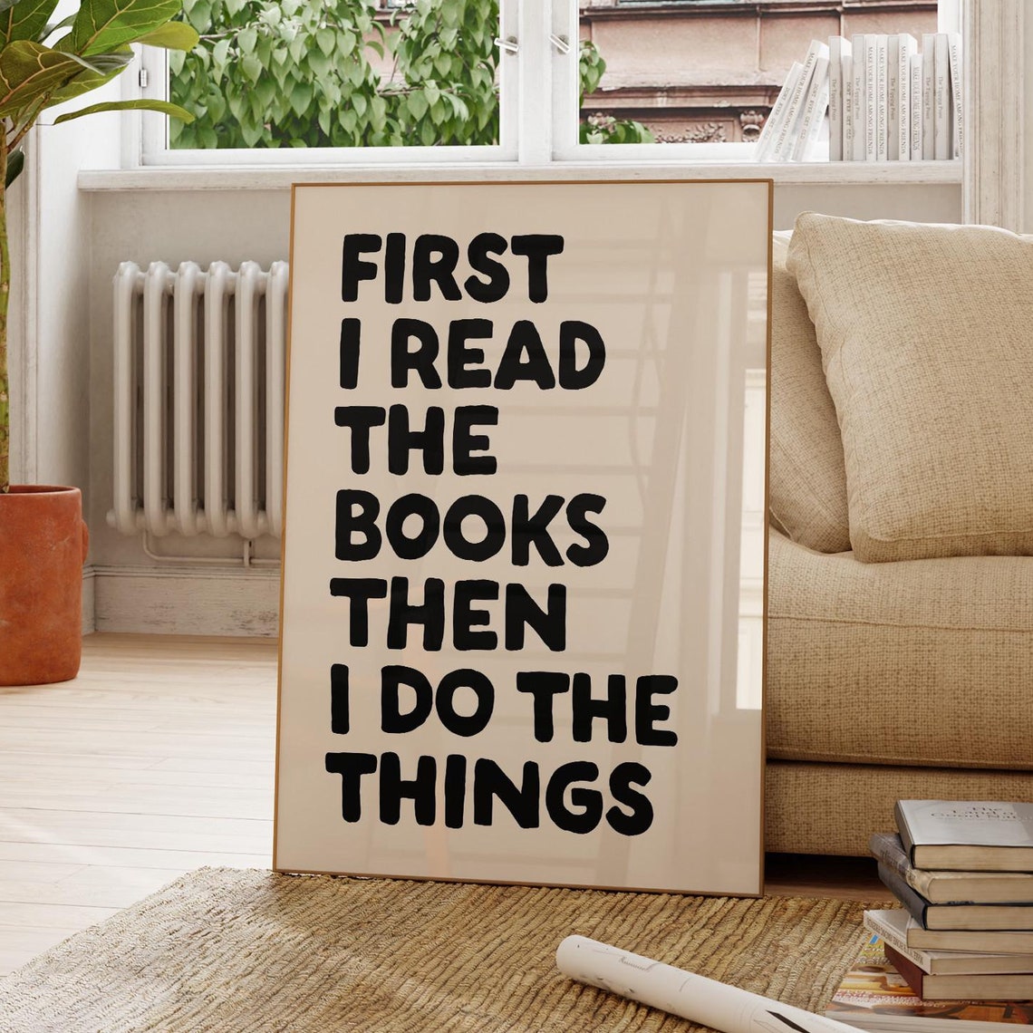 First I Read The Books Black Bold Typography Reader Quote Poster - Image 3