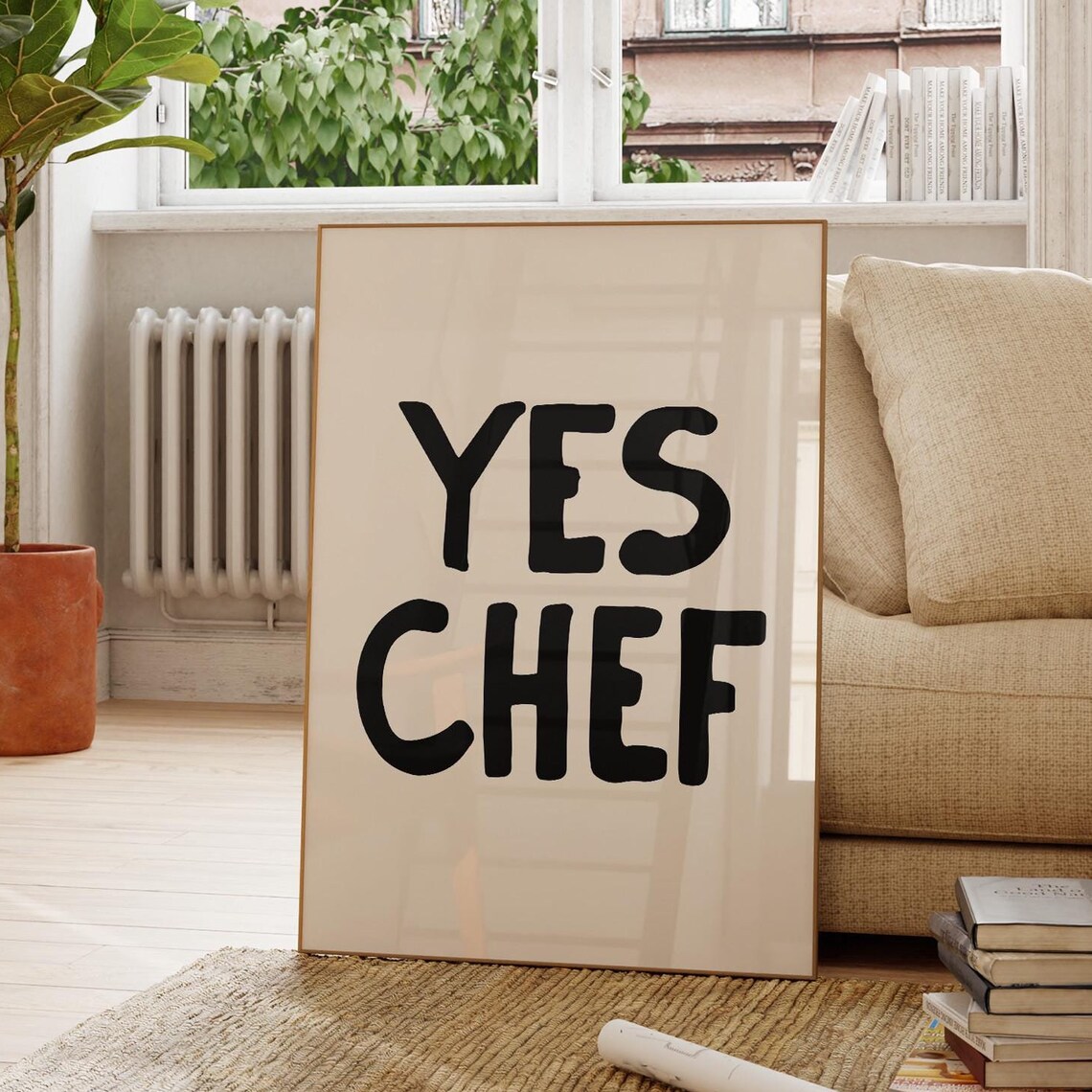Yes Chef Black Kitchen Quote Aesthetic Fun Home Cooking Poster - Image 3