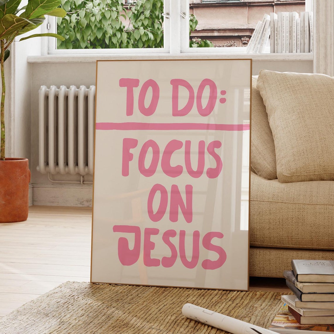 Pink Christian Wall Art Christian Aesthetic Art Print Christian Girl Print Cute Pink Bible Verse Poster Jesus Quote Print - Image 3