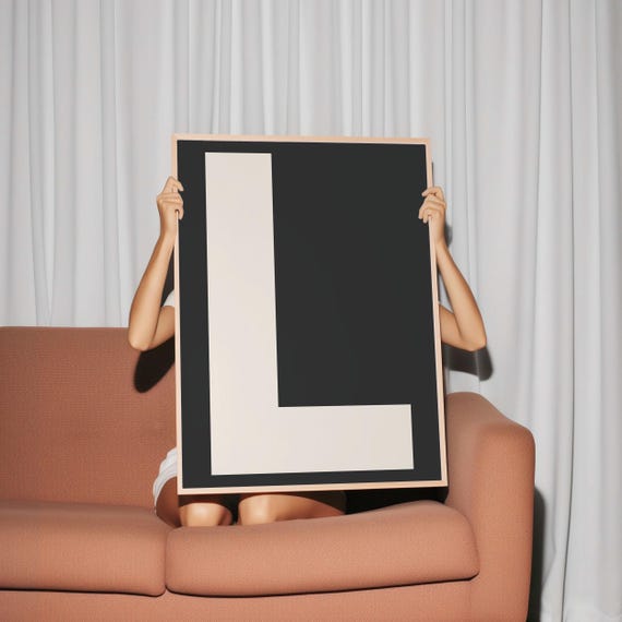 L Print My Type Of A Z Wall Print Retro Wall Art Trendy Wall Art Typography Letters Letter Print Gift Art L
