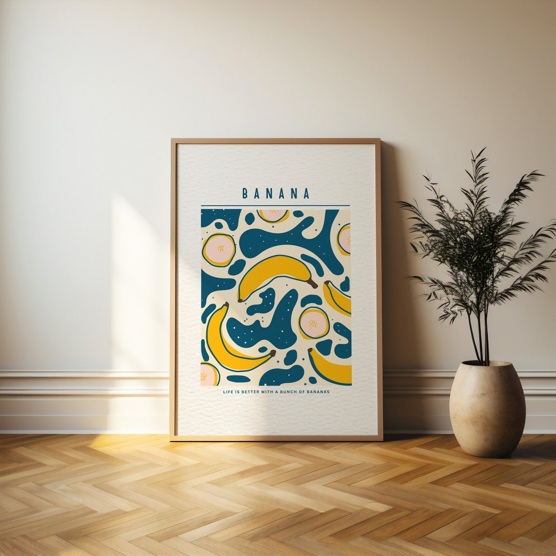 Banana Life Is Better With a Bunch of Bananas Retro Fruit Poster - Image 2