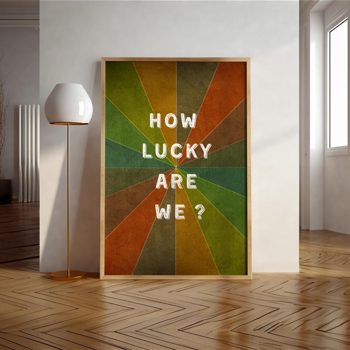 How Lucky Are We Retro Wall Art Retro Decor Inspirational Wall Art Trendy Wall Art Aesthetic Poster Print - Image 4