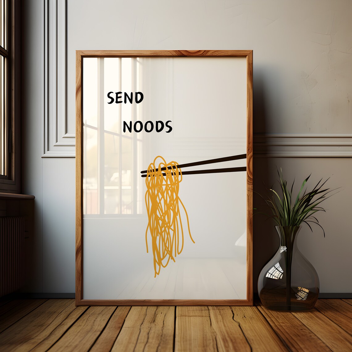 Send Noods Print Aesthetic Kitchen Poster Kitchen Decor Trendy Wall Art Minimalist Print Cute Kitchen Poster - Image 3