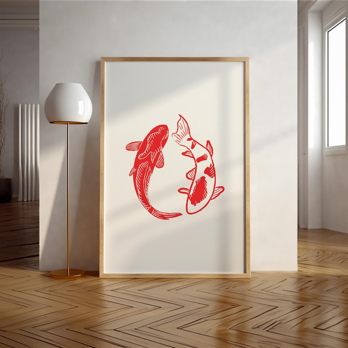 Red Fish Retro Print, Vintage Koi Fish Poster - Image 4
