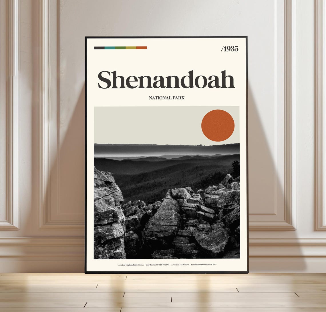 Shenandoah National Park 1935 Vintage Travel Poster Minimalist Art