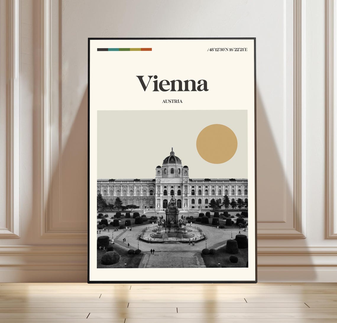 Vienna Austria Imperial Palace Retro Travel Poster Art Decor