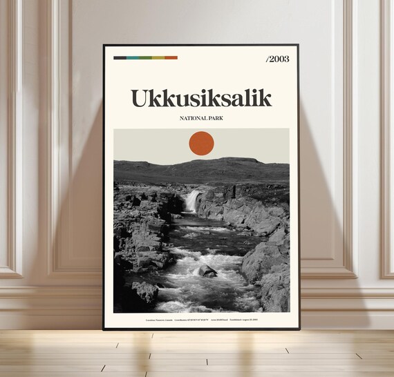 Ukkusiksalik National Park Nunavut Canada Minimalist Travel Poster