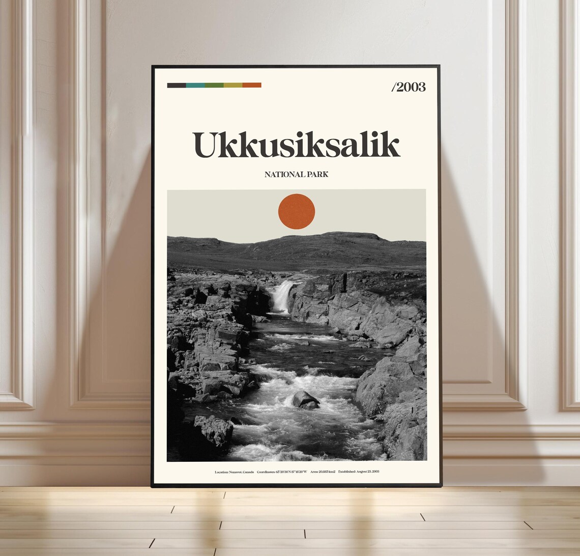 Ukkusiksalik National Park Nunavut Canada Minimalist Travel Poster
