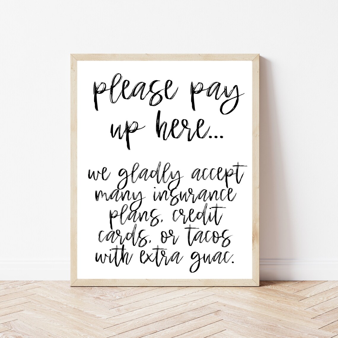 Dentist Poster Wall Decor Gifts Please Pay Here Sign Office Dental Signs Student Funny