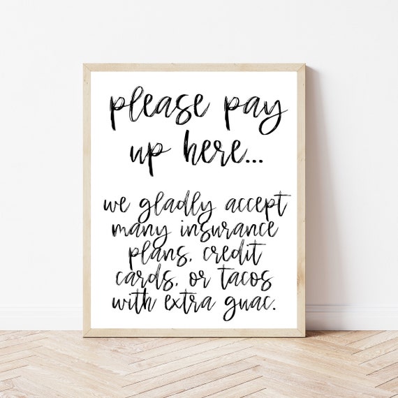 Dentist Poster Wall Decor Gifts Please Pay Here Sign Office Dental Signs Student Funny