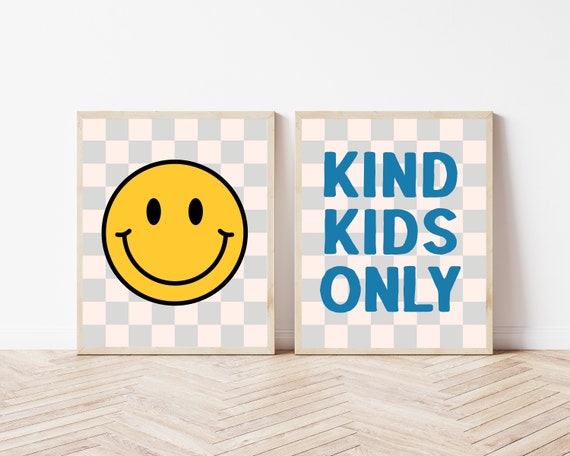 Retro Classroom Bundle Be Kind Poster Elementary School Wall Art Groovy Class Signs First Second Third Grade Teacher Welcome