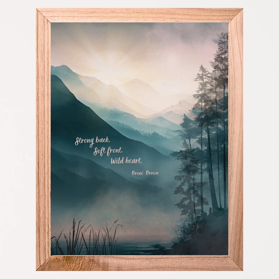 Brene Brown Wall Art Wild Heart Watercolor Forest Lake Print Psychology Art Print Quote Poster Therapy Office Decor Psychologist Counsellor - Image 6