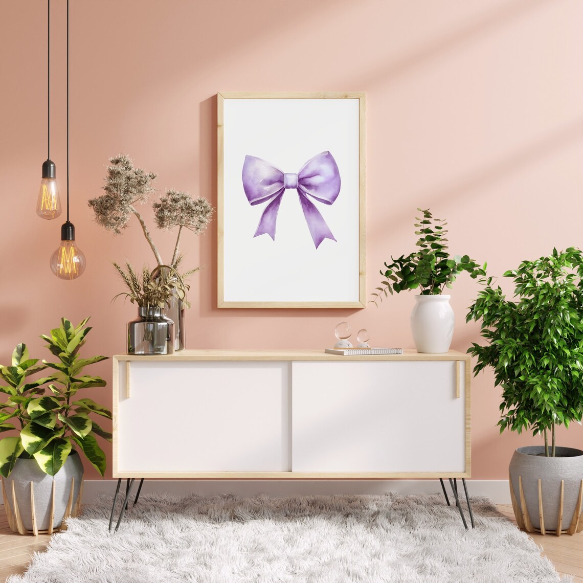 Purple Bow Print Preppy Aesthetic Wall Art Trendy College Dorm Dopamine Decor Lilac Fashion Poster Girly Coquette Girl Nursery - Image 4