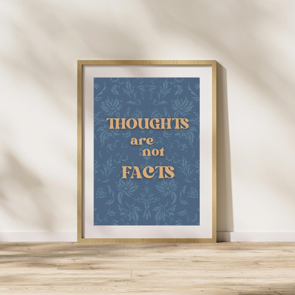 Thoughts Are Not Facts Quote Navy Botanical Mental Health Poster - Image 6