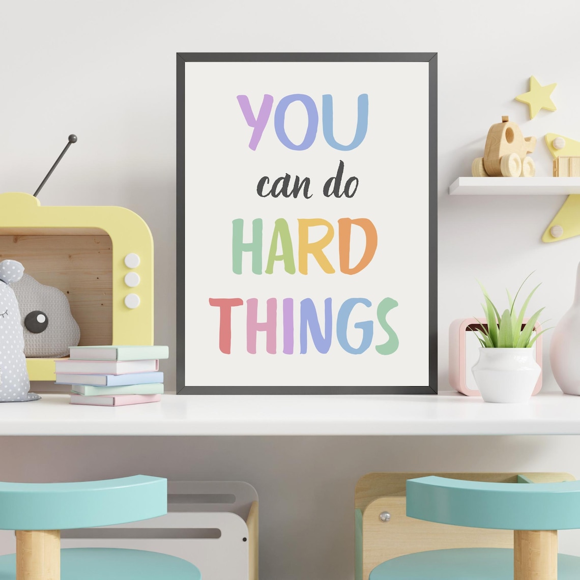 You Can Do Hard Things Kids Affirmations Poster - Image 4