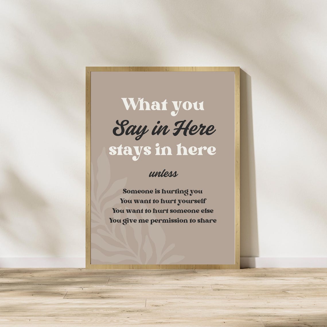 What You Say in Here Stays in Here Therapy Confidentiality Poster - Image 5