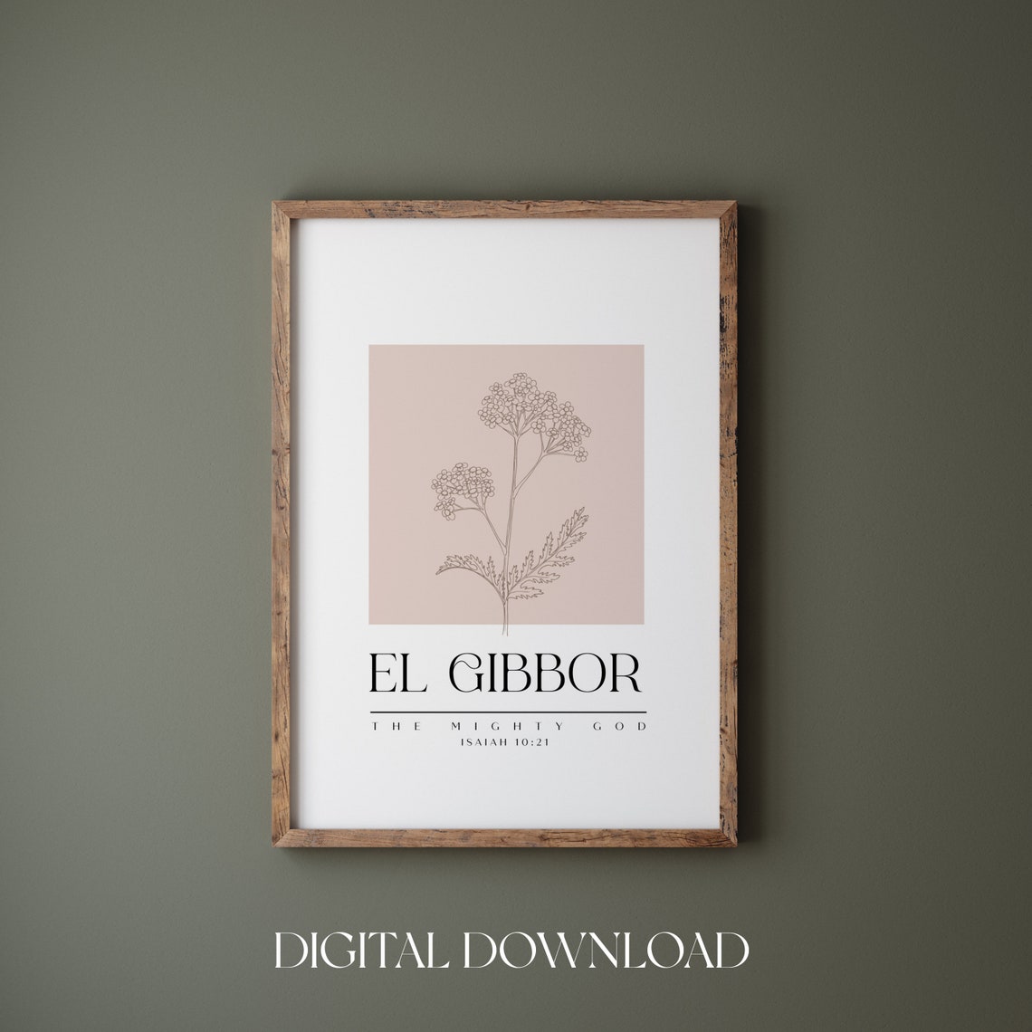 El Gibbor The Mighty God Isaiah 10:21 Hebrew Name Scripture Poster