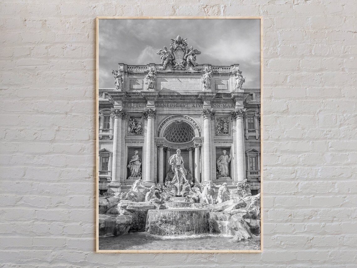 Black And White Rome Travel Poster, Italy Wall Art