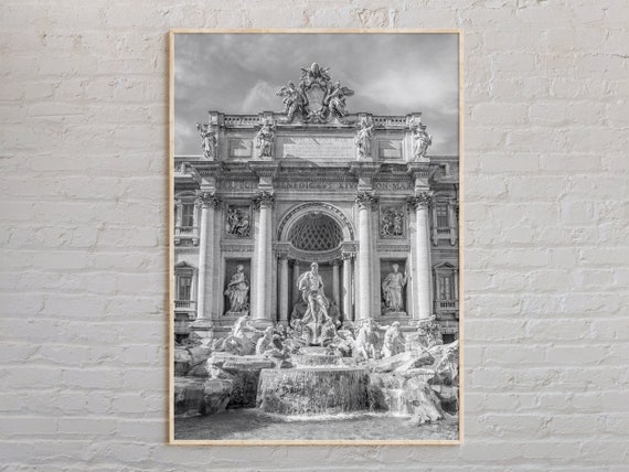 Black And White Rome Travel Poster, Italy Wall Art