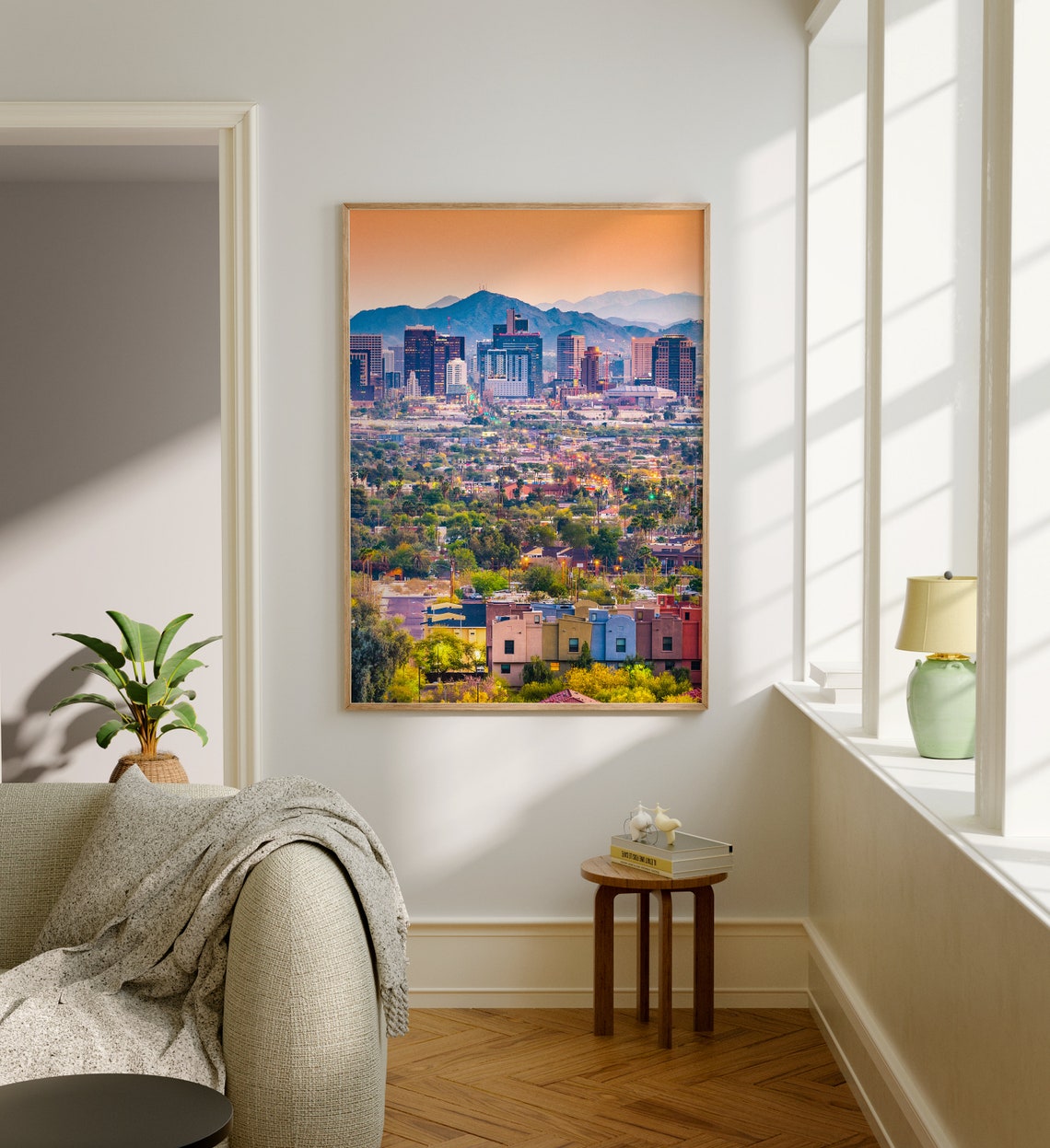 Phoenix Arizona Skyline Dusk Desert Mountain City View Poster - Image 5