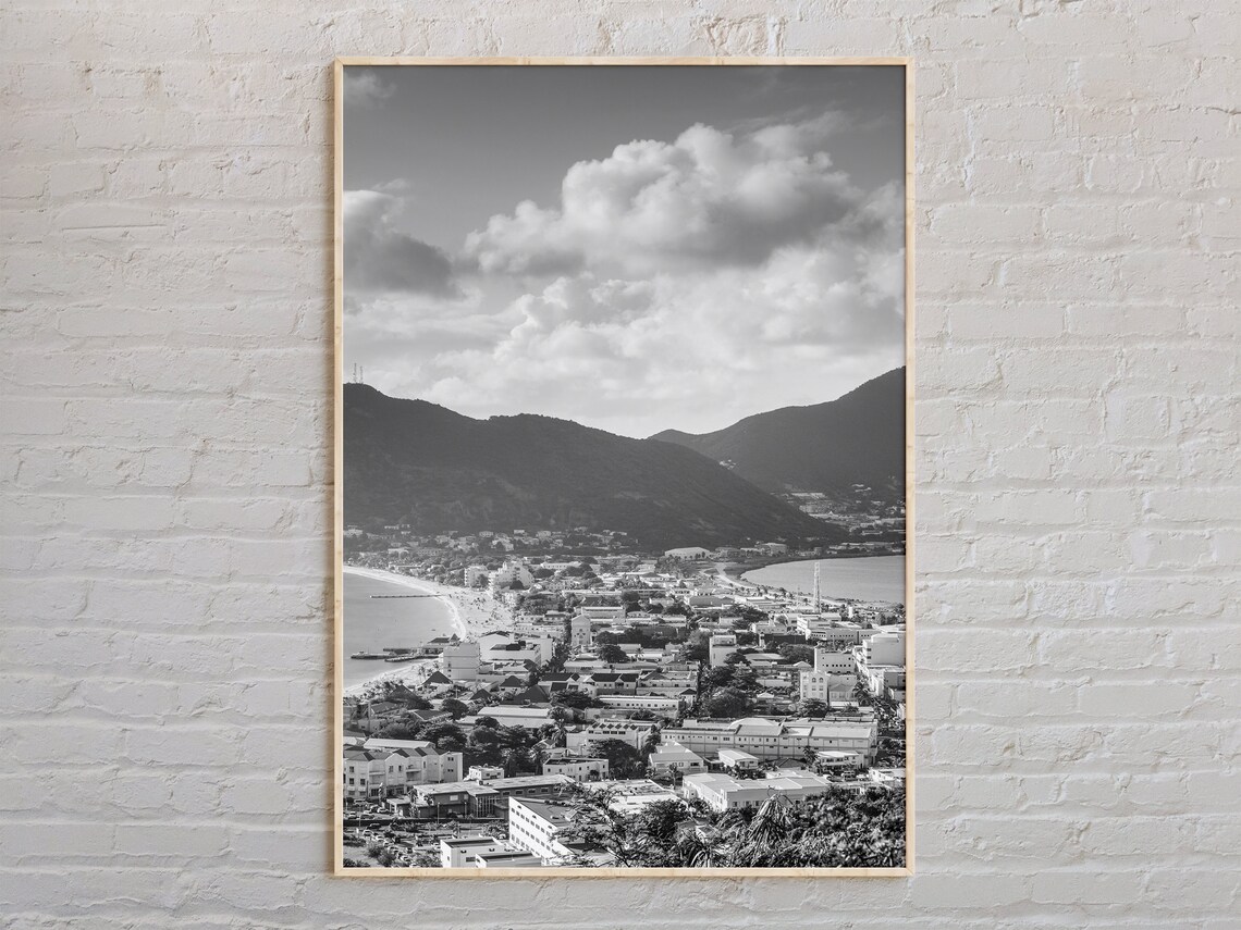 Black And White Saint Martin Print Wall Art Poster Photo Decor Caribbean