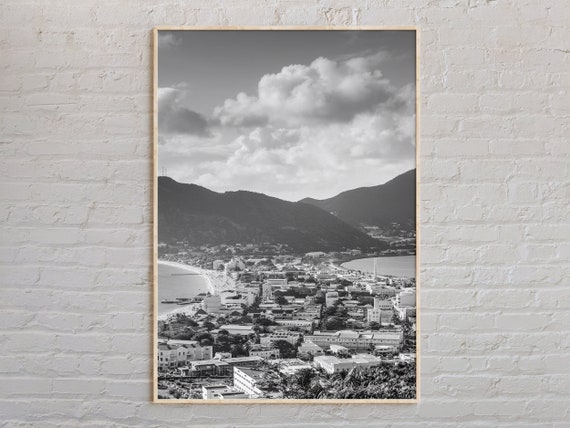 Black And White Saint Martin Print Wall Art Poster Photo Decor Caribbean