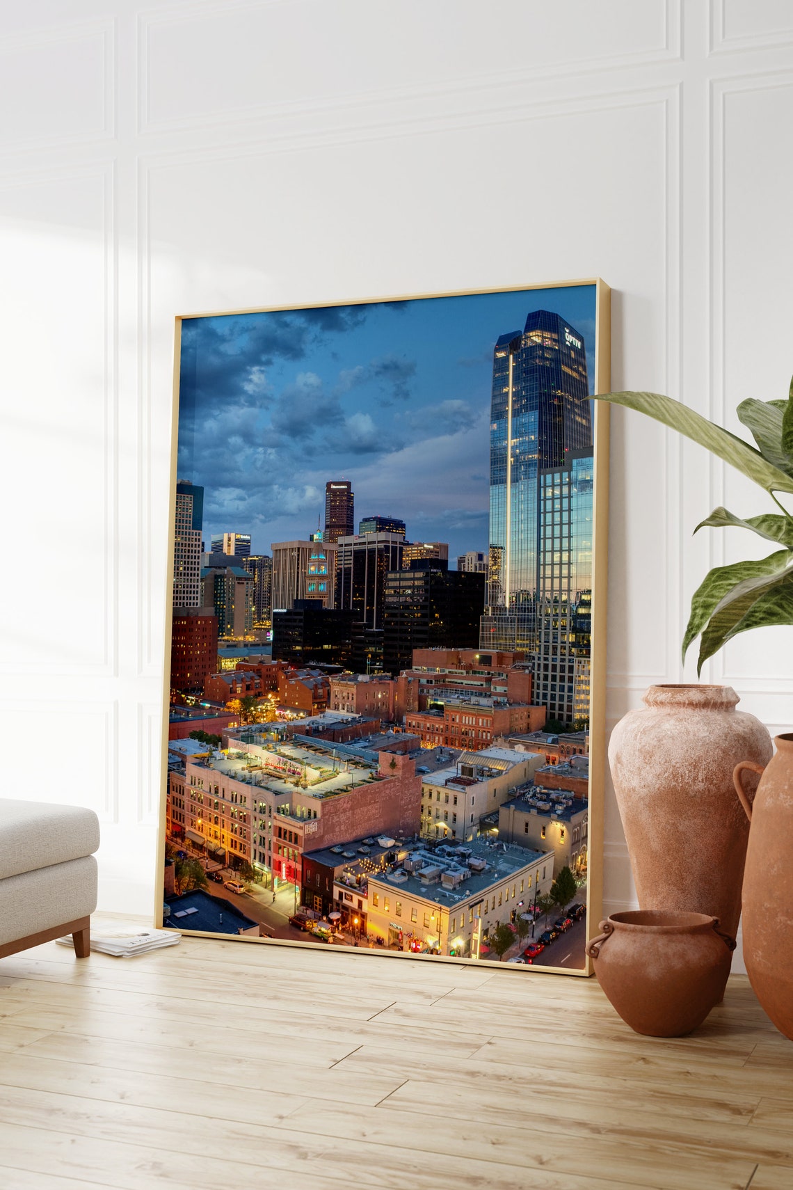 Denver Colorado Downtown Skyline at Dusk with LoDo Lights Poster - Image 2