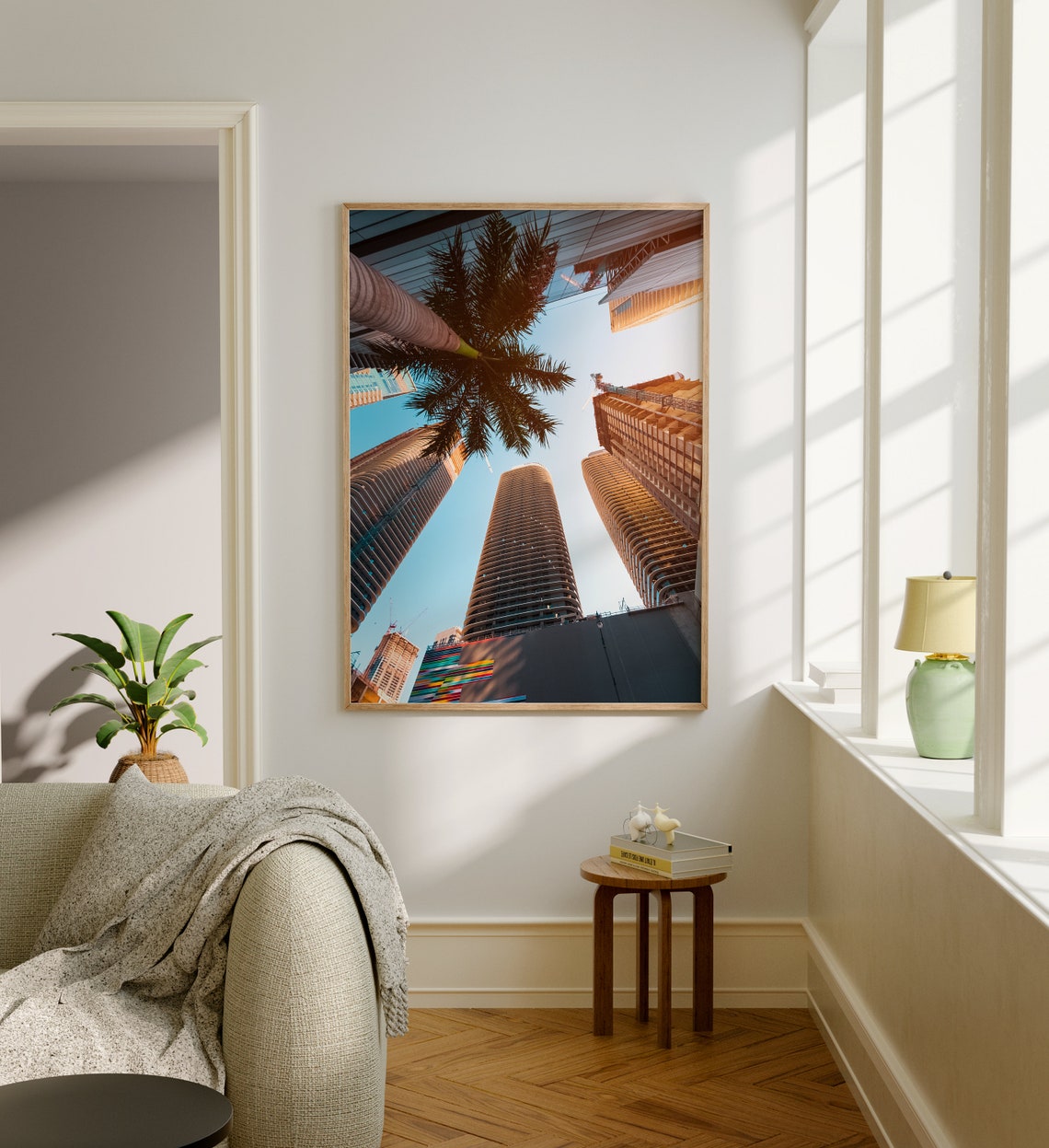 Miami Florida Downtown Skyscrapers Palm Trees City View Poster - Image 5