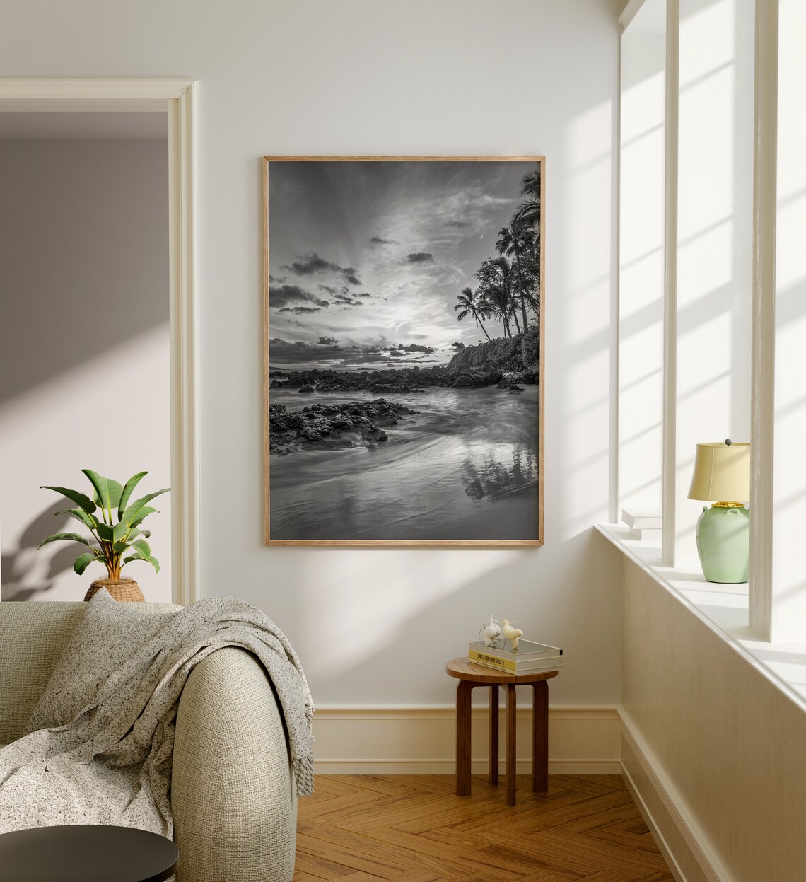 Black and White Maui Travel Poster, Hawaii Print - Image 5