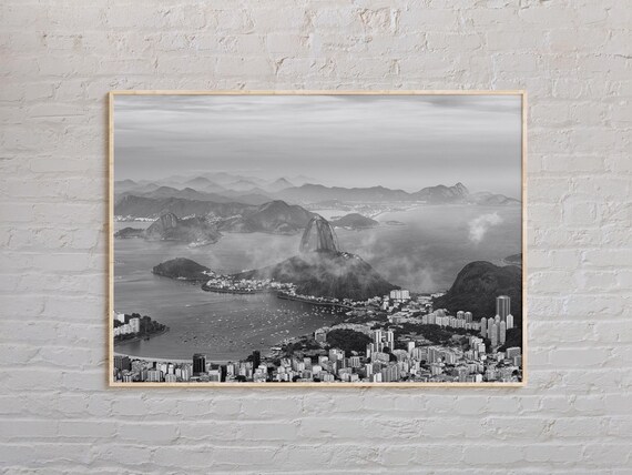Black And White Rio De Janeiro Print Wall Art Poster Photo Decor Brazil