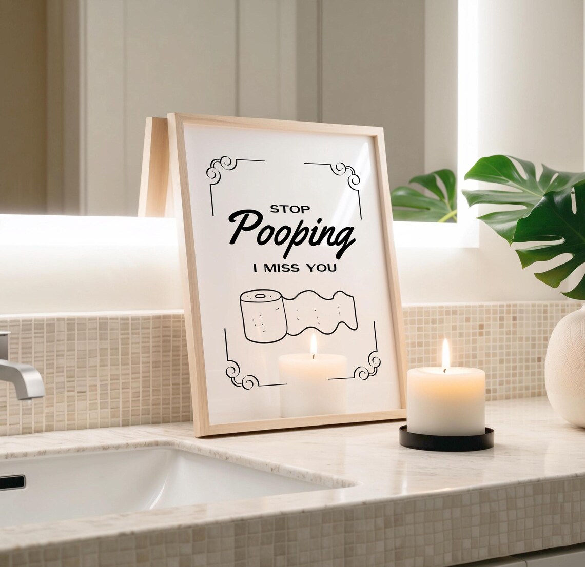 Stop Pooping I Miss You, Funny Bathroom Poster