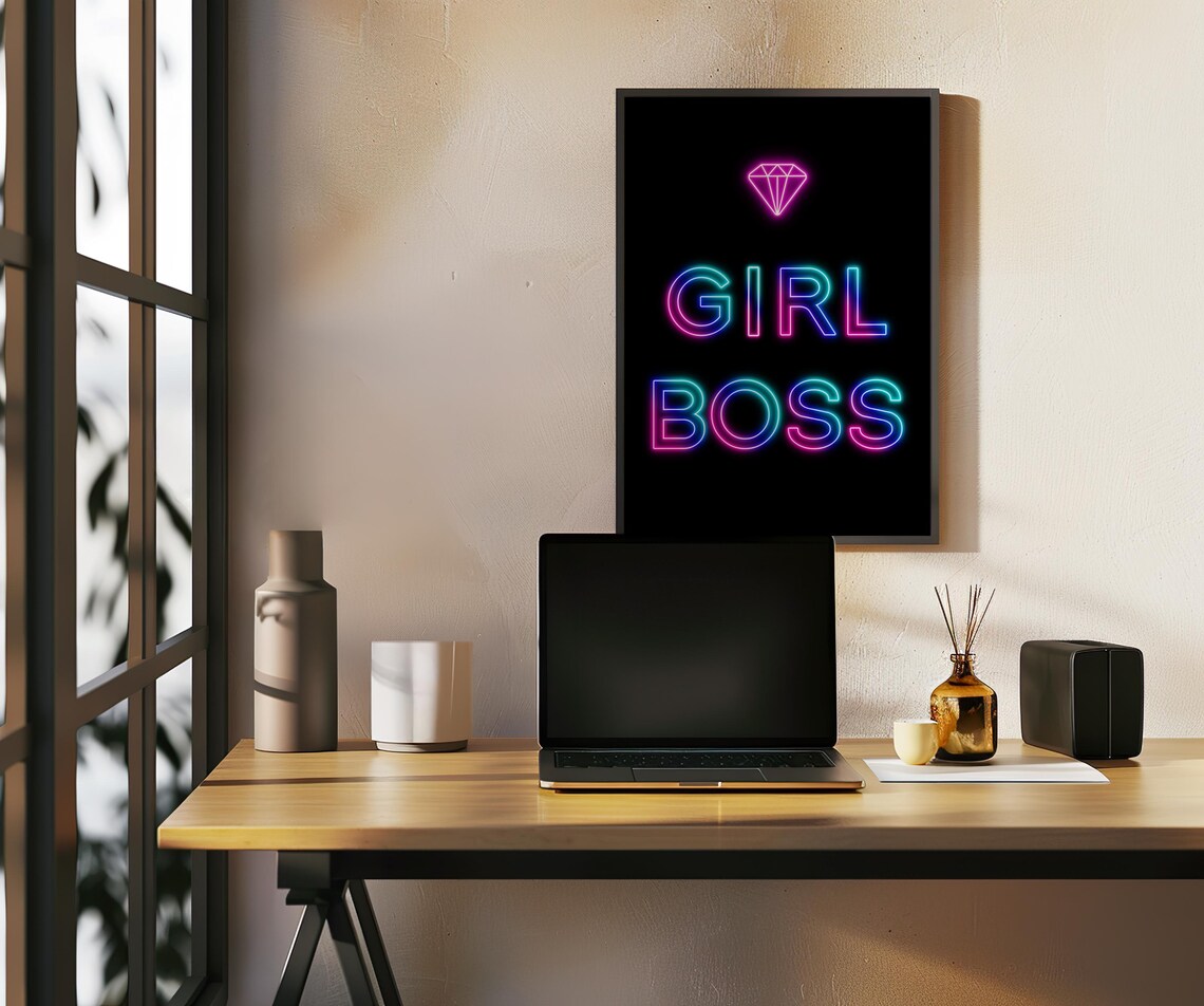 Girl Boss Art Girl Power Motivational Art Inspirational Wall Art Typography Art Phrase Saying Art Decor - Image 4
