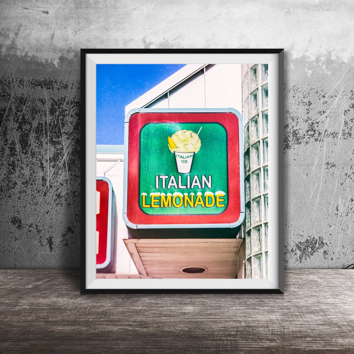 Italian Lemonade Retro Italian Ice Stand Sign Wall Photo Poster