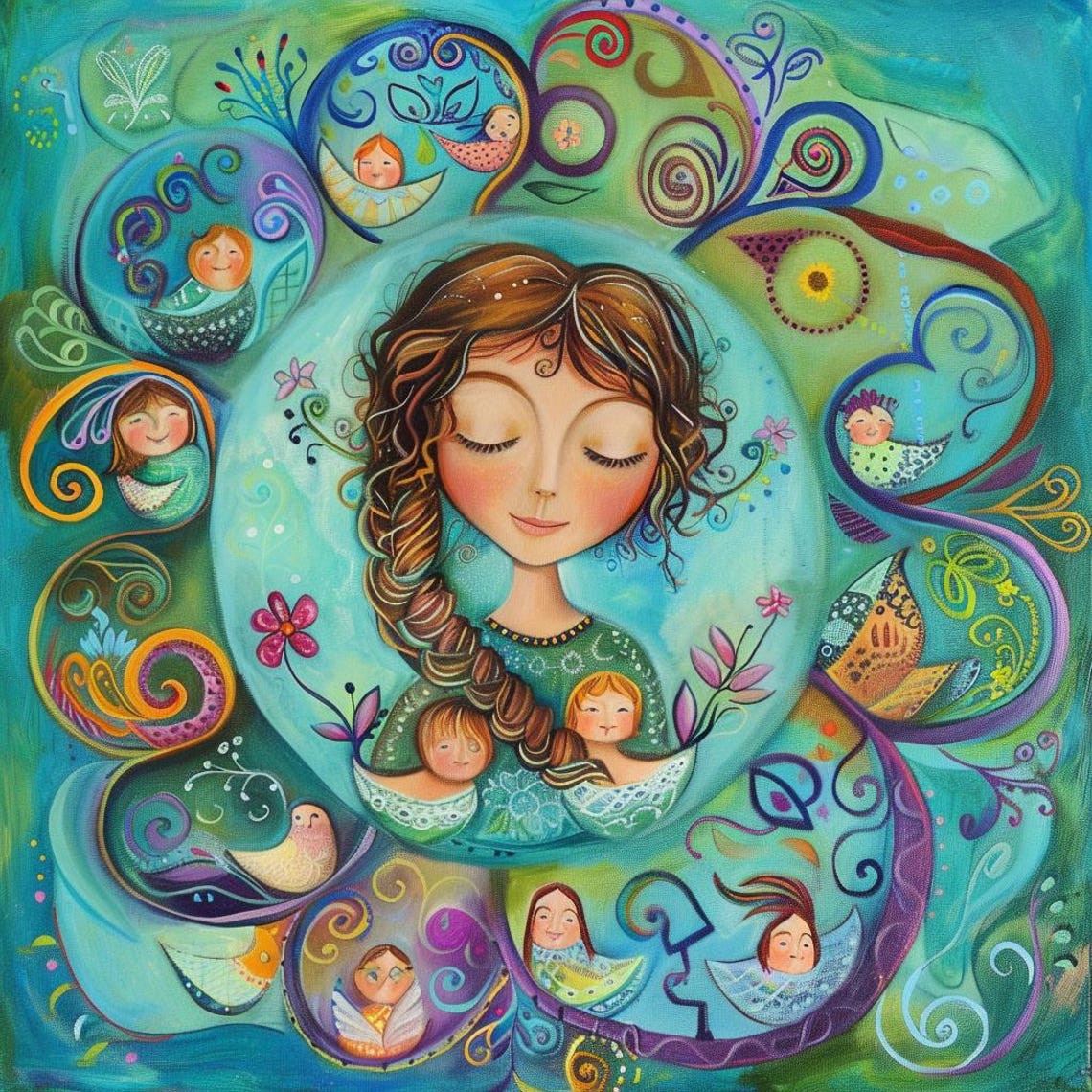 Whimsical Woman Inside Blooming Flower Fairy Tale Kids Poster - Image 2