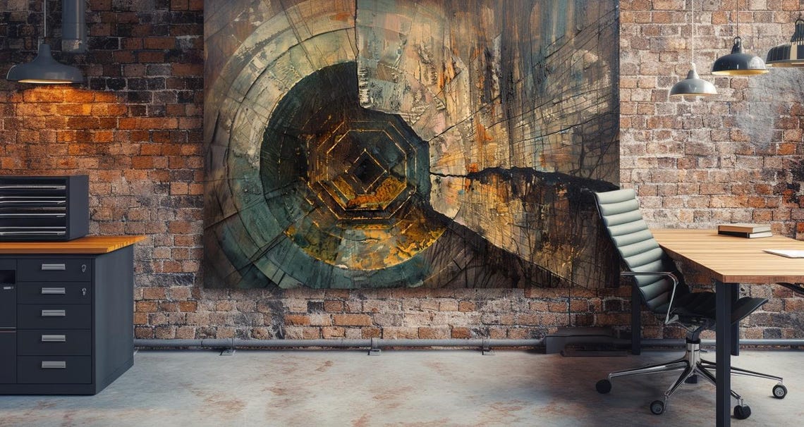 Dark Cracked Tree Ring Texture Moody Abstract Earth Tone Poster - Image 3