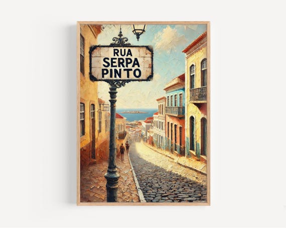 Praia Cape Verde Street Sign Print Rua Serpa Pinto Travel Poster