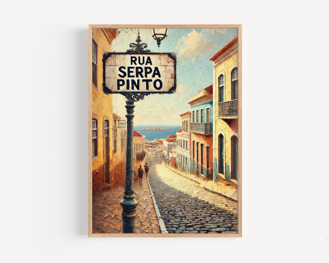 Praia Cape Verde Street Sign Print Rua Serpa Pinto Travel Poster