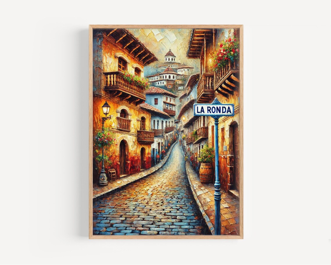 La Ronda Street Quito Ecuador Travel Poster