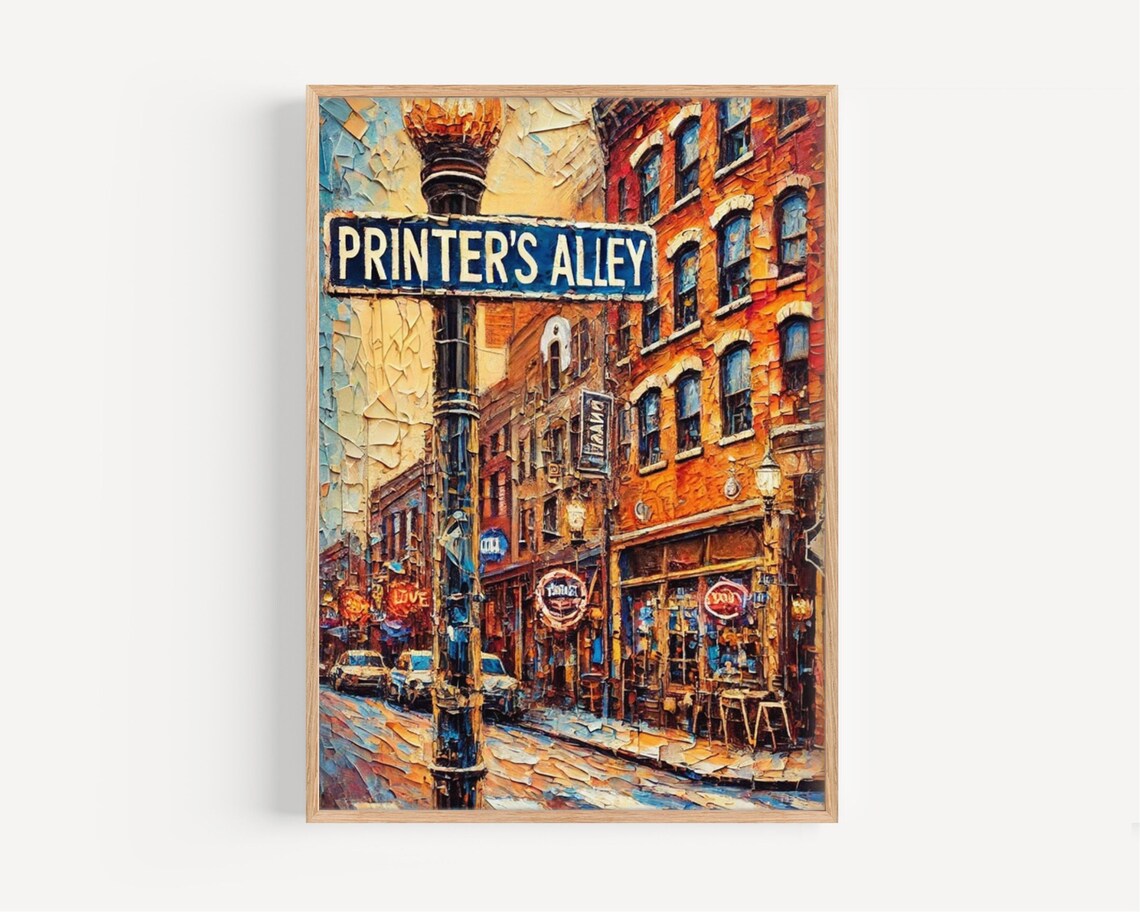 Printers Alley Nashville Travel Poster