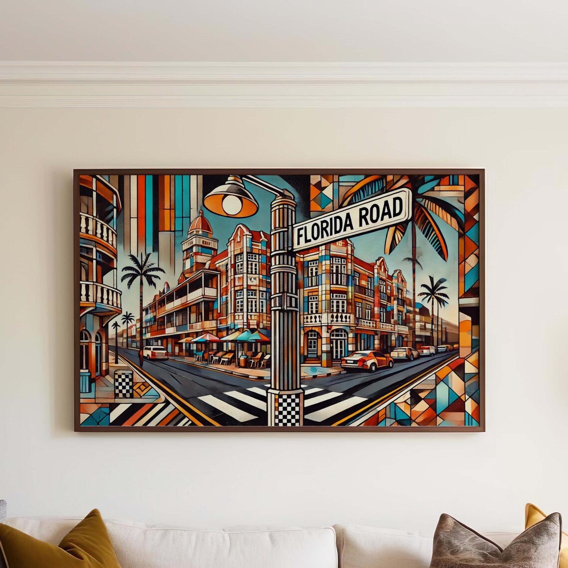 Florida Road Durban South Africa Geometric Street Scene Poster